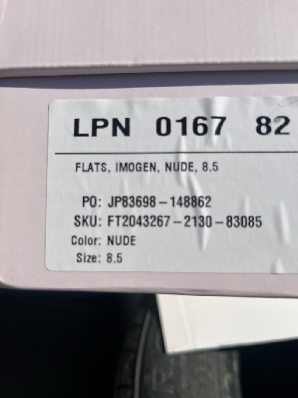 Women's Nude Leather Ballet Flats - Picture 3 of 3